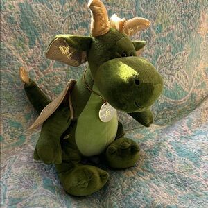 Build-A-Bear Emerald and Gold Dragon Plush